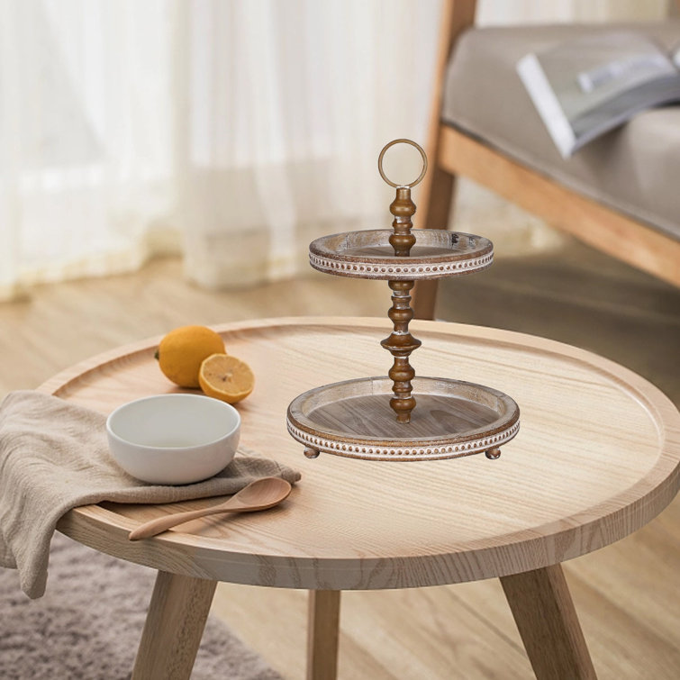 Small round deals wood tray